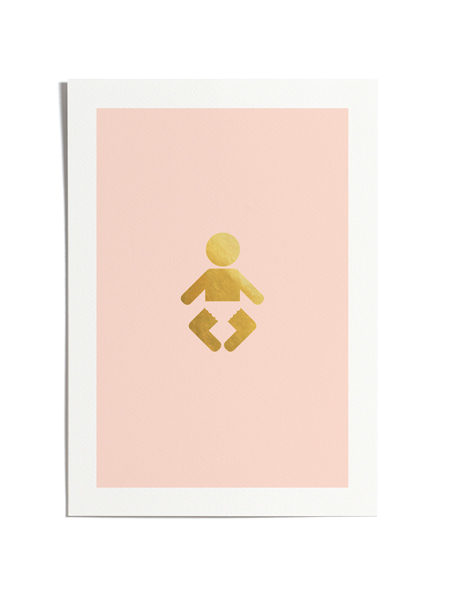 Pink Baby Girl A4 Print